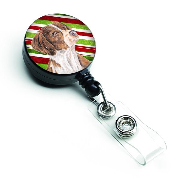 Carolines Treasures Brittany Candy Cane Holiday Christmas Retractable Badge Reel SC9349BR